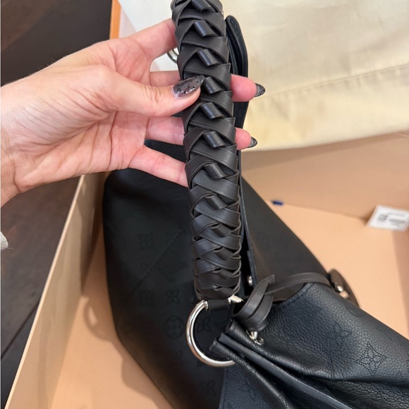 Louis Vuitton Black Monogram Embossed Braided-Handle Hobo - Picture 6 of 14